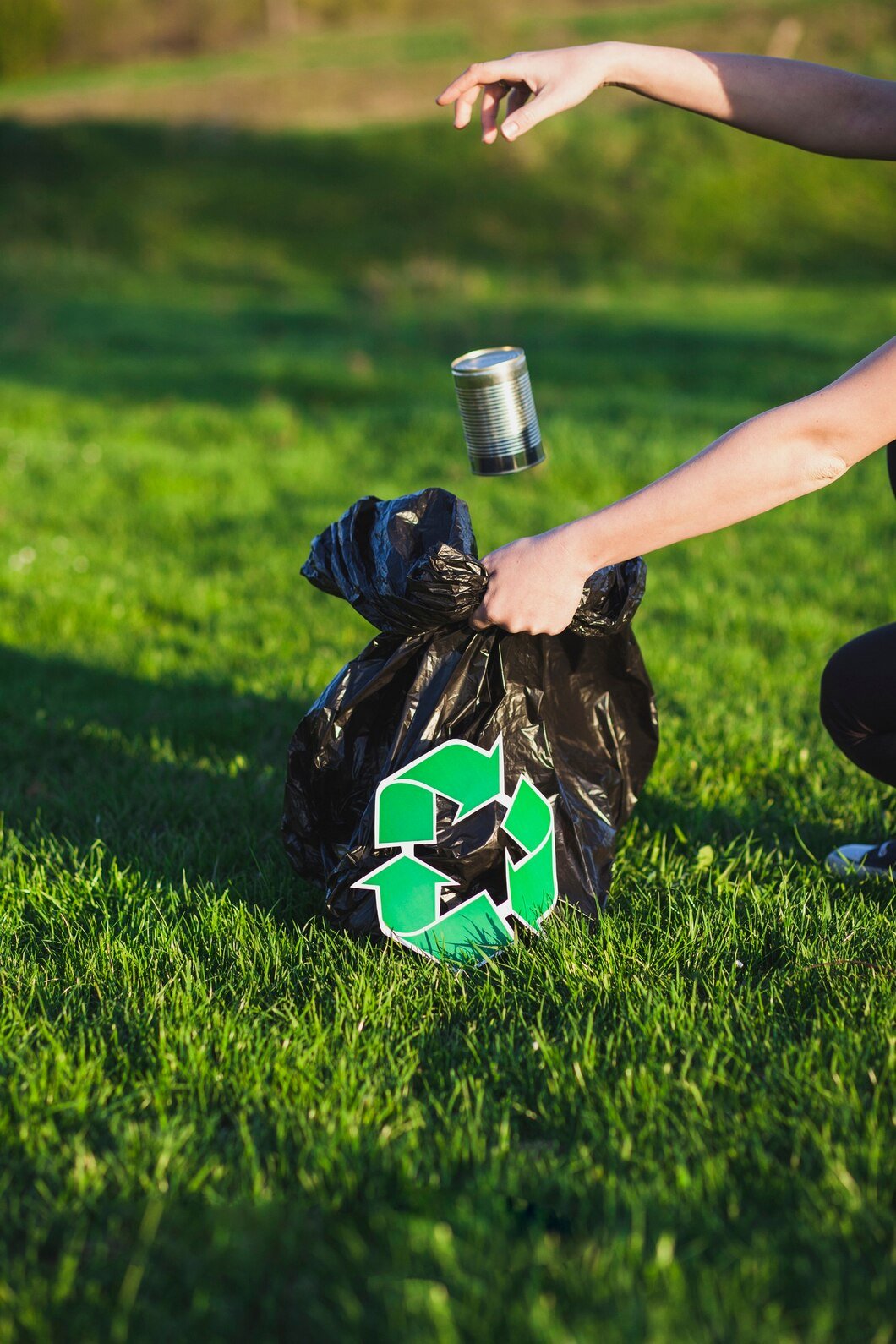 recycle-concept-with-woman-collecting-trash_23-2147825506