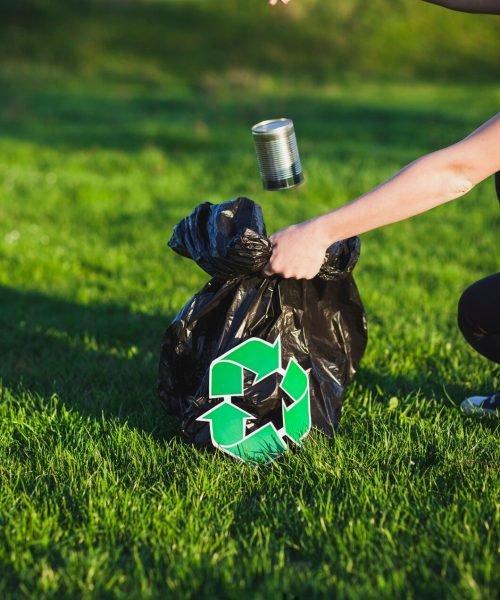 recycle-concept-with-woman-collecting-trash_23-2147825506